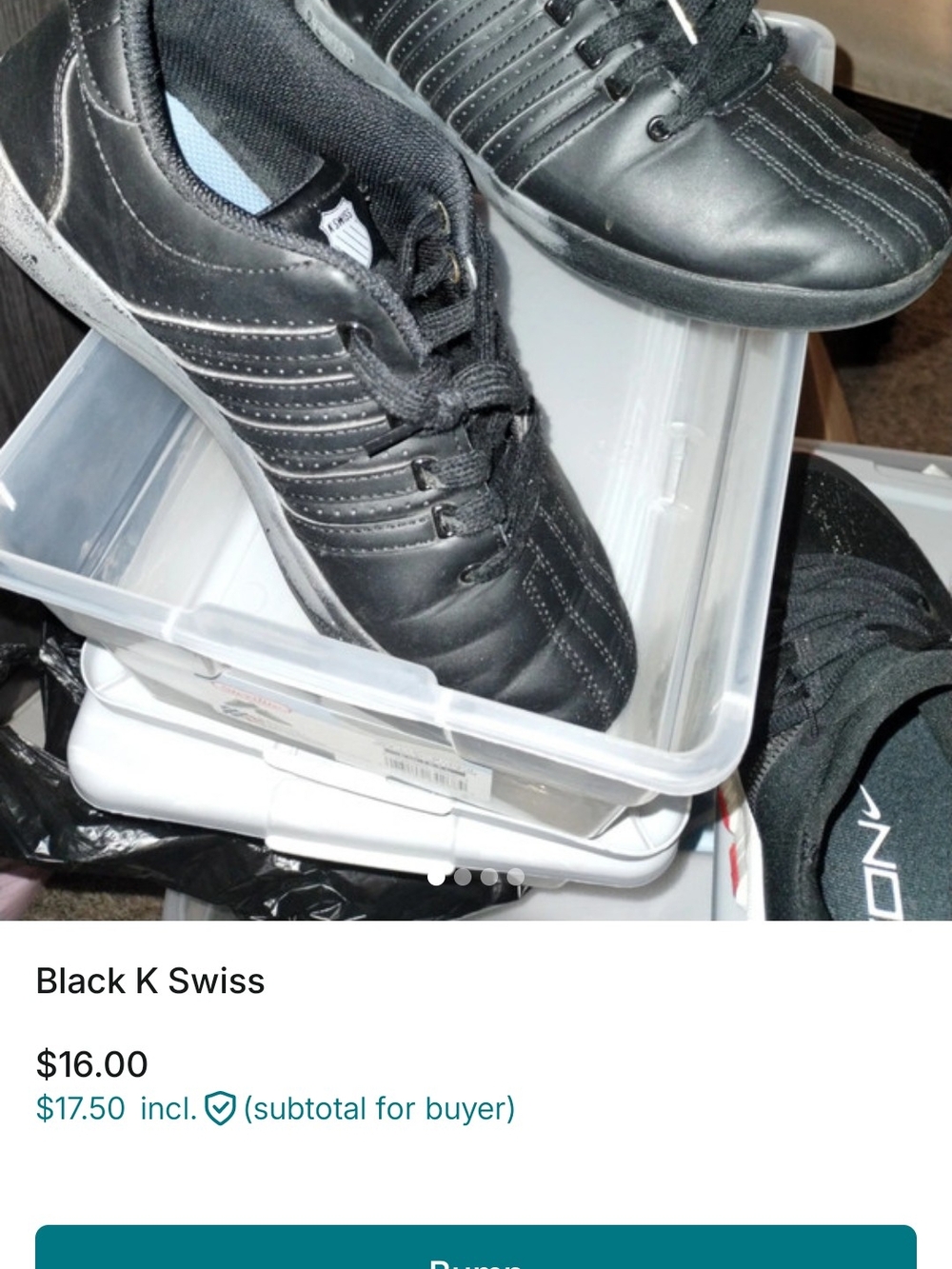 K-Swiss Men’s Black Leather Lace-Up Athletic Sneakers